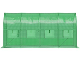 Szklarnia tunel ogrodowy foliowy 4x2x2 m 8 m² metalowy stelaż folia UV 2 wejścia