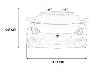 Auto Lamborghini Aventador SV na akumulator dla 2 dzieci Szary + Pilot 2,4 GHz + Pianka EVA + Audio LED