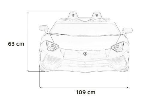 Auto Lamborghini Aventador SV na akumulator dla 2 dzieci Szary + Pilot 2,4 GHz + Pianka EVA + Audio LED