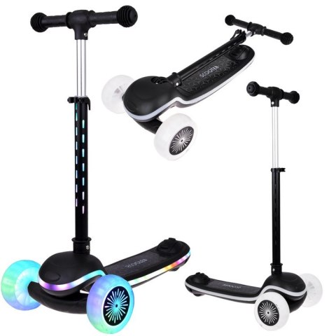 Balansowa hulajnoga SCOOTER 3-kołowa KOLOROWE ŚWIATEŁKA i MUZYKA SP0812