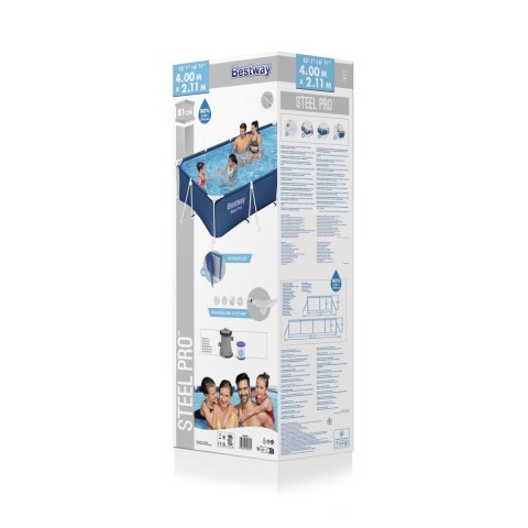 Basen Stelażowy Family Steel Pro 400x211x81 BESTWAY 3w1 + Pompa + Filtr