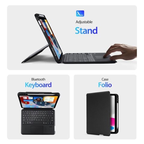 DUX DUCIS etui DK składane z klawiaturą bezprzewodową do iPad 10 (2022) czarne