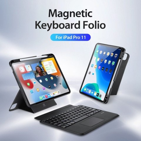 DUX DUCIS etui DK składane z klawiaturą bezprzewodową do iPad 4/5/6/iPad Pro 11 (2018/2020/2021/2022) czarne