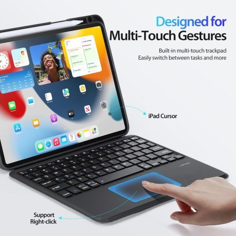 DUX DUCIS etui DK składane z klawiaturą bezprzewodową do iPad 4/5/6/iPad Pro 11 (2018/2020/2021/2022) czarne