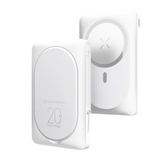 Powerbank zgodny z MagSafe Forcell F-Energy MagStand F10K2 QC3.0 PD 5A 20W 10000 mAh biały