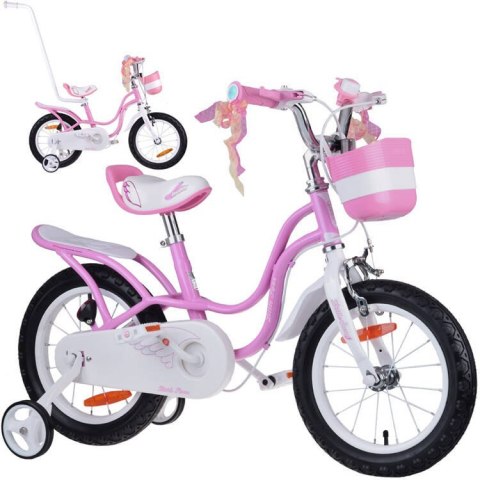 RoyalBaby Rower dziecięcy 14" Little Swan Koszyk + kółka boczne RB14-18