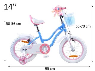 RoyalBaby Rower dziecięcy 14" STAR GIRL Koszyk + boczne kółka RB14G-1