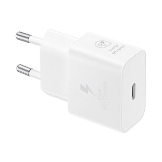 SAMSUNG oryginalna ładowarka sieciowa Typ C + kabel Typ C do Typ C PD 3A 25W GaN EP-T2510XWEGEU biała blister