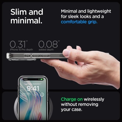 SPIGEN futerał ULTRA HYBRID do IPHONE 15 Pro frost clear