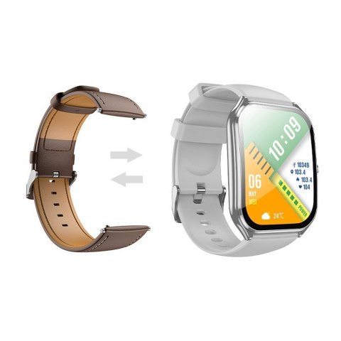 Smartwatch Hoco 1,96" AMOLED IP67 z funkcją rozmowy Y28 srebrny