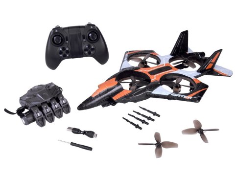 Strzelający DRON Combat - zdalne sterowanie rękawicą i pilotem RC0750