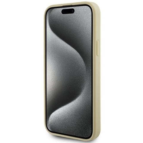GUESS futerał do IPHONE 13 / 14 / 15 GUHCP15SPS4DGPD (Leather 4G Metal Logo Strass) złoty