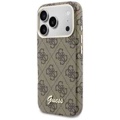 GUESS futerał do IPHONE 17 Pro kompatybilny z MagSafe GUHMP17L5P4FWMSW (PU FW 4G Script) brązowy