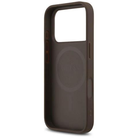 GUESS futerał do IPHONE 17 Pro kompatybilny z MagSafe GUHMP17LP4RPSW (4G Printed Stripes) brązowy