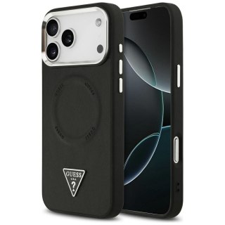 GUESS futerał do IPHONE 17 Pro kompatybilny z MagSafe GUHMP17LPSDTSCMK (PU W/ Triangle Logo) czarny