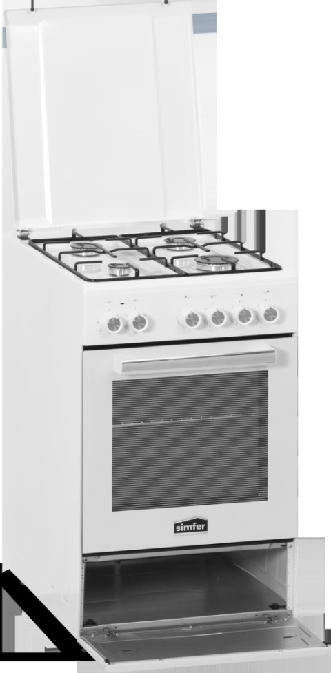 Simfer Kuchenka Gazowa 5405SERBB Wolnostojąca 50 cm biała