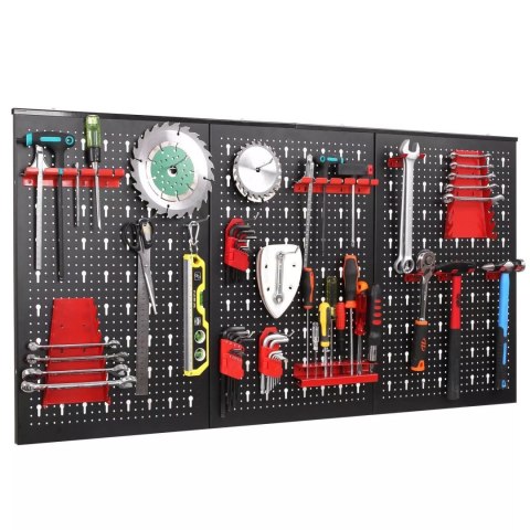 Tablica warsztatowa narzędziowa perforowana 120x60 cm komplet 25 uchwytów