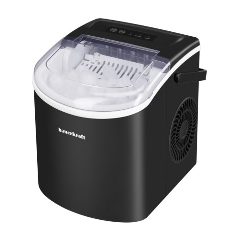 Automatyczna cicha wydajna kostkarka do lodu Bauerkraft prosta obsługa 12kg/24h czarny