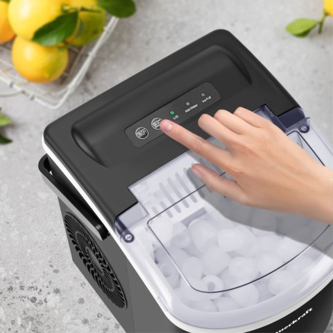 Automatyczna cicha wydajna kostkarka do lodu Bauerkraft prosta obsługa 12kg/24h czarny