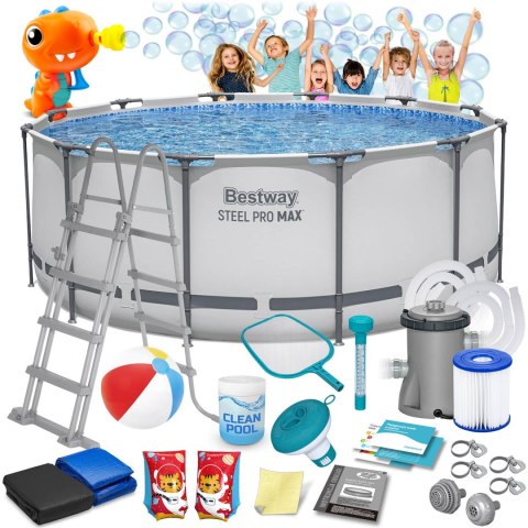 Basen ogrodowy stelażowy 366 x 122 cm 18w1 Bestway 56420 + maszynka do baniek GRATIS