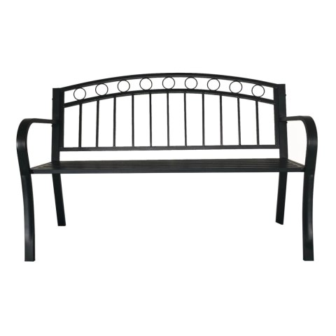 Metalowa ławka ogrodowa 125 cm w kolorze czarnym