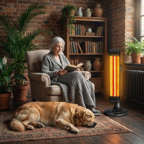Ogrzewacz promiennik tarasowy na podczerwień poziomy pionowy oscylacyjny 1000W Bauerkraft