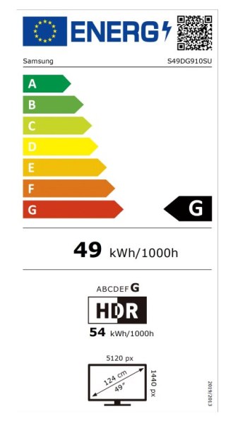 Samsung LS49DG910SUXEN Odyssey G9 G91SD | 49 " | OLED | 32:9 | 144 Hz | 0.03 ms | 5120 x 1440 pixels | 250 cd/m² | HDMI ports qu