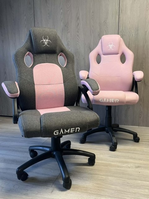 Fotel obrotowy do biurka CARRERA M FULL PINK FABRIC OUTLET