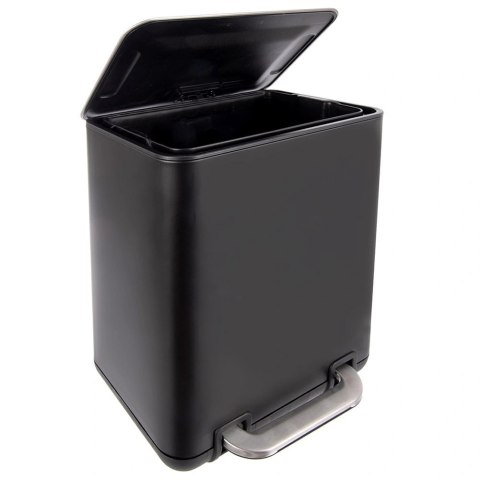 Duży Kosz na Śmieci 20 L Czarny Stalowy z Pedałem ORION Seria Black
