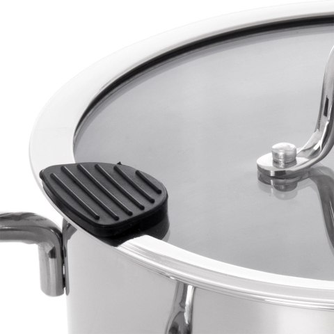 Garnek Stalowy z Pokrywką 2,3 L Venice Odcedzanie Indukcja 18 cm