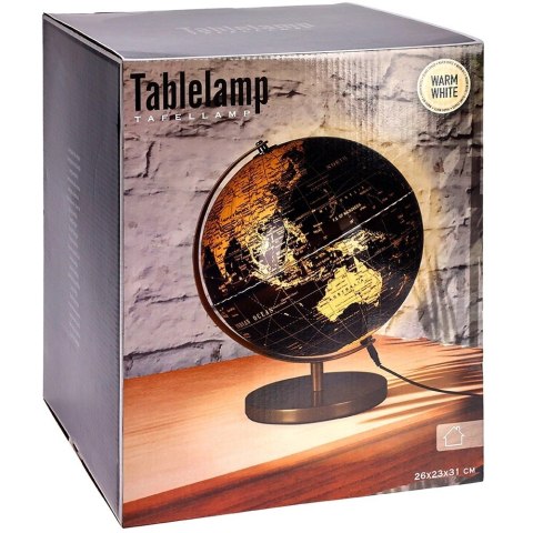 Lampka Stołowa Globus LED Czarno-Złota 31 cm Dekoracja Biura
