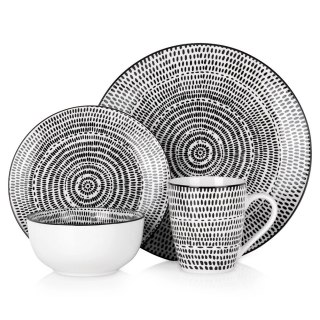Serwis Obiadowy Porcelanowy 16 el. Zestaw dla 4 Osób Talerze