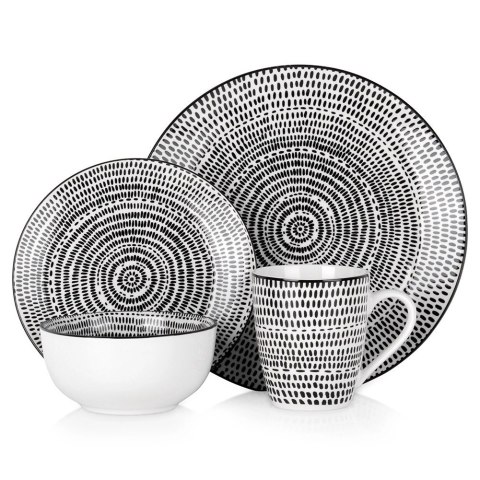 Serwis Obiadowy Porcelanowy 16 el. Zestaw dla 4 Osób Talerze