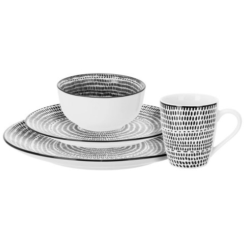 Serwis Obiadowy Porcelanowy 16 el. Zestaw dla 4 Osób Talerze