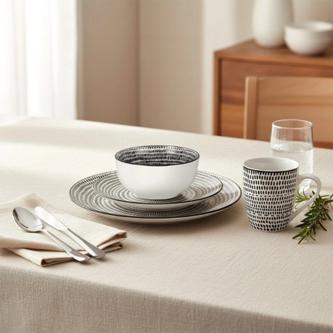 Serwis Obiadowy Porcelanowy 16 el. Zestaw dla 4 Osób Talerze
