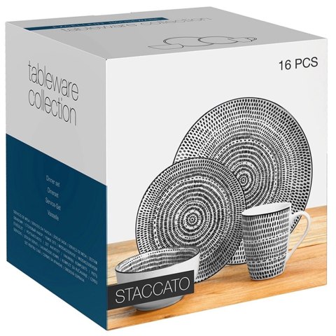 Serwis Obiadowy Porcelanowy 16 el. Zestaw dla 4 Osób Talerze