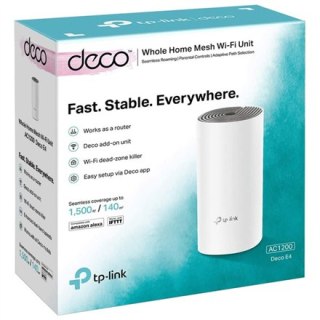 TP-LINK | System Wi-Fi typu Whole Home Mesh | Deco E4 (1-pack) | 802.11ac | 867+300 Mbit/s | 10/100 Mbit/s | Porty Ethernet LAN 