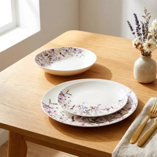 Zestaw Talerzy Porcelanowych 18 el. Louka Komplet Obiadowy na 6 Osób