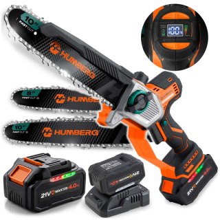 Piła łańcuchowa akumulatorowa 4.0Ah gałęziówka 10" 8" pilarka Humberg HM-437