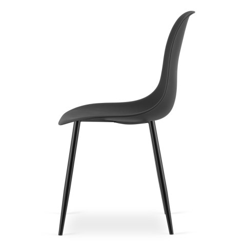 Zestaw Stół TESSA 120cm x 60cm - czarny / czarne nogi + 4 krzesła WAT czarne / nogi czarne
