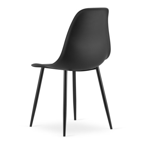Zestaw Stół TESSA 120cm x 60cm - czarny / czarne nogi + 4 krzesła WAT czarne / nogi czarne