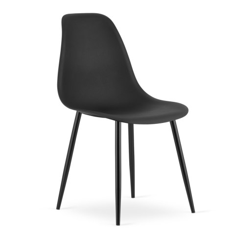 Zestaw Stół TESSA 120cm x 60cm - czarny / czarne nogi + 4 krzesła WAT czarne / nogi czarne