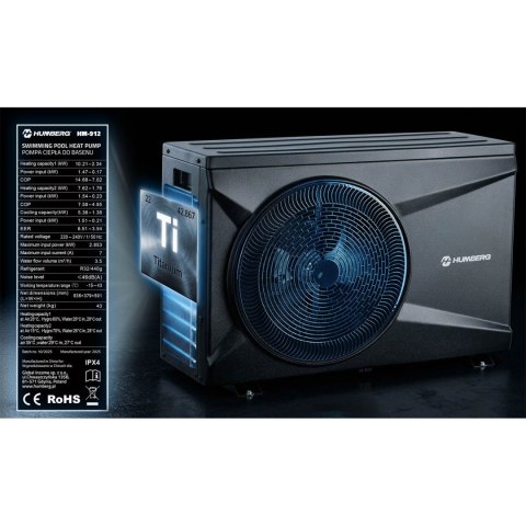 Pompa ciepła do basenu podgrzewacz wody 10kw Humberg HM-912