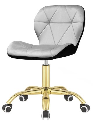 Krzesło obrotowe VASTO OFFICE VELVET BLACK + GREY GOLD
