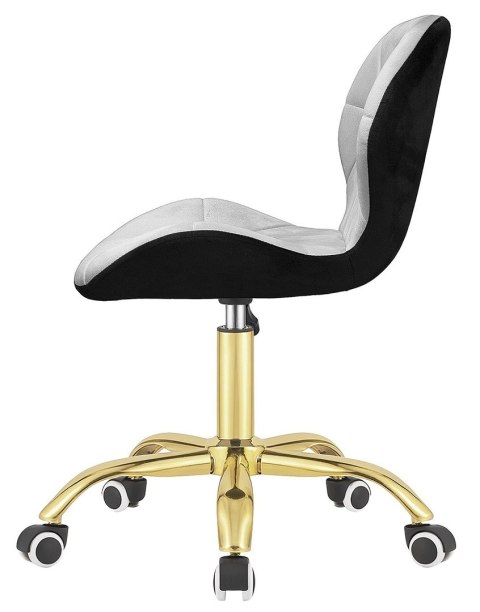 Krzesło obrotowe VASTO OFFICE VELVET BLACK + GREY GOLD