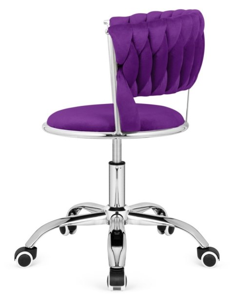 Krzesło obrotowe warkocz TRECCIA OFFICE PURPLE VELVET