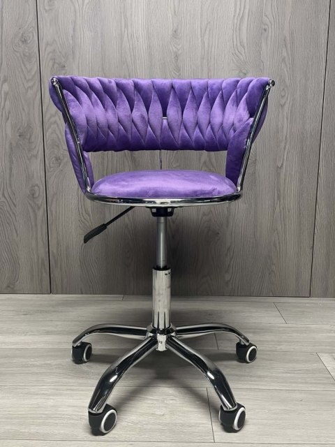Krzesło obrotowe warkocz TRECCIA OFFICE PURPLE VELVET