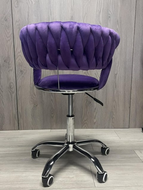 Krzesło obrotowe warkocz TRECCIA OFFICE PURPLE VELVET