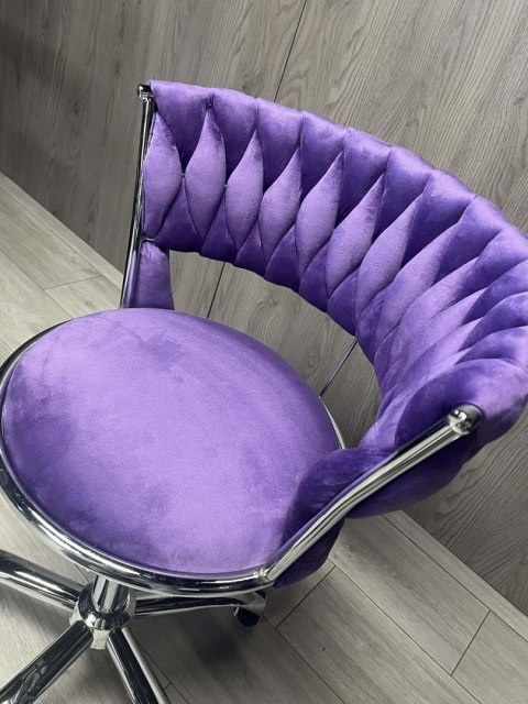 Krzesło obrotowe warkocz TRECCIA OFFICE PURPLE VELVET