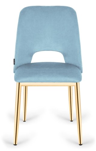 Krzesło tapicerowane GOTI LIGHT BLUE VELVET GOLD